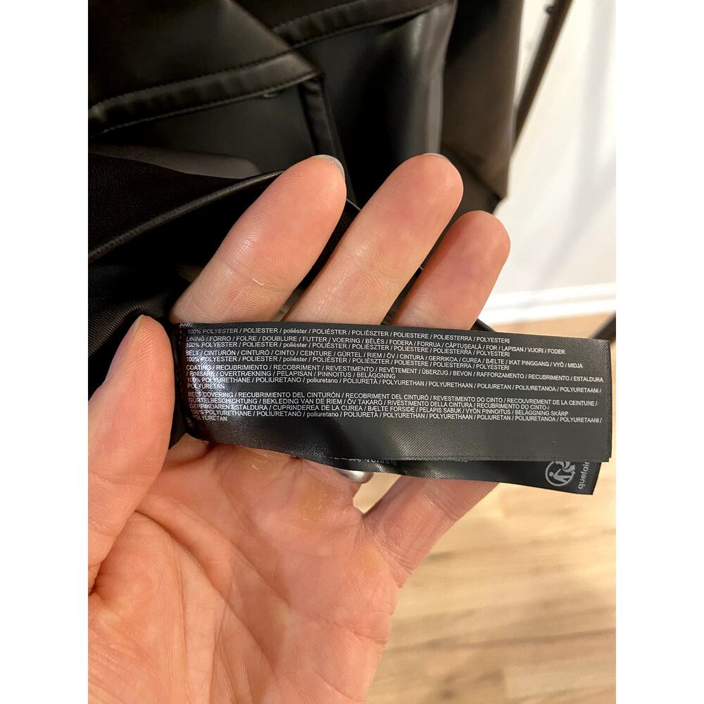 Mango Faux Leather Jacket Trench with Maxi Lapels size XS - Picture 6 of 7